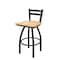 Holland Bar Stool Co 25" Low Back Swivel Counter Stool, Black Wrinkle, Nat Maple Seat 41125BWNatMpl - alternate 1